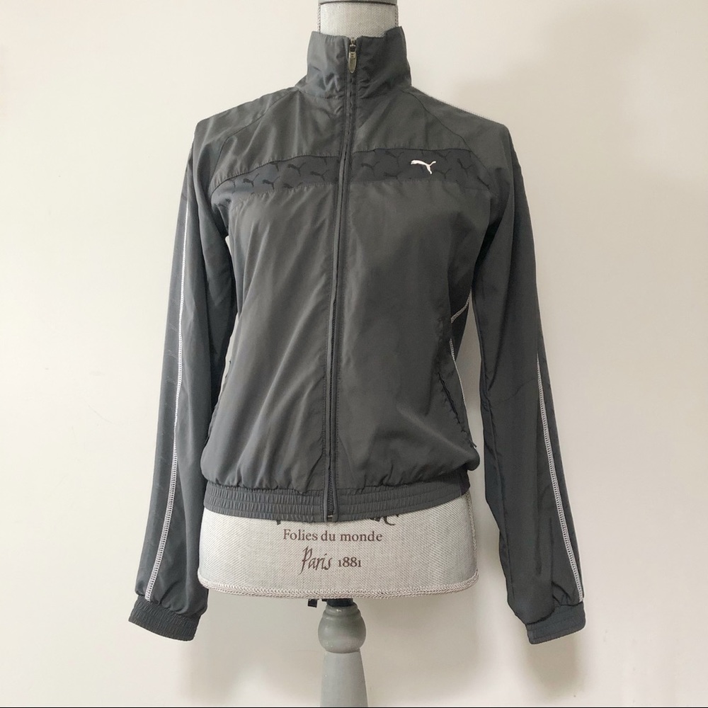 Puma track jacket in grey vintage look zip up Y2K 90’s